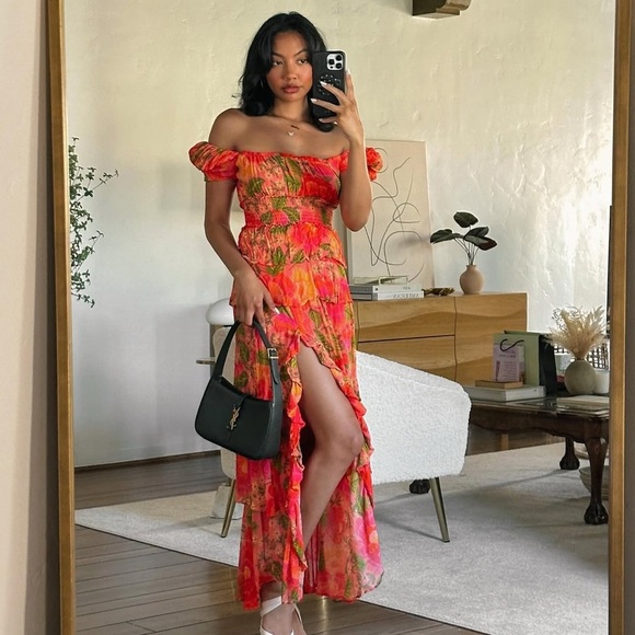 FARM RIO Blooming Floral Maxi Dress L - Picture 5 of 10